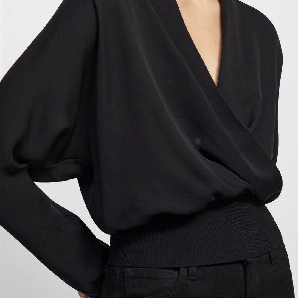 Theory Black Silk Combo Top